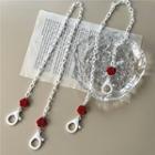 Rose Face Mask Chain Mask Chain -rose-white + Red - One Size