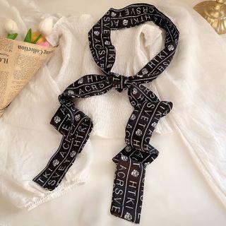 Lettering Knot Hair Tie 01# - Black - One Size