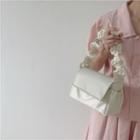 Ruffle Flap Handbag White - One Size