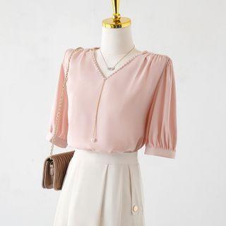 Faux Pearl Blouse (various Designs)