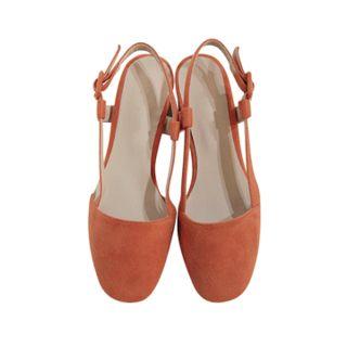 Belted-detail Faux-suede Sandals