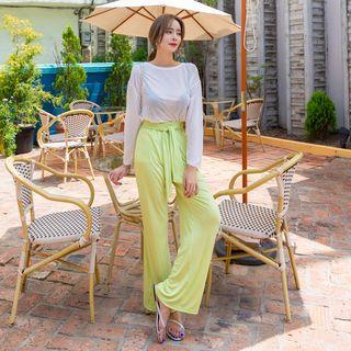 Tie-front Wide-leg Pants