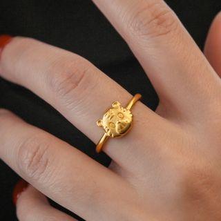 Tiger Alloy Open Ring Gold - One Size