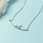 Alloy Cat Pendant Necklace Silver - One Size