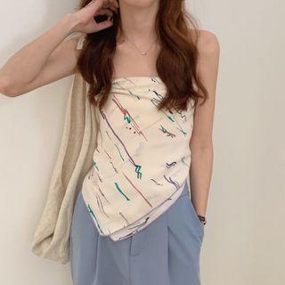 Printed Tube Top White - One Size