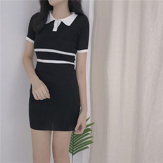 Short-sleeve Sheath Polo Dress