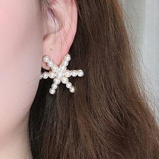 Faux Pearl Stud Earring Be1312 - Beige - One Size