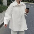 Tie Neck Button Jacket