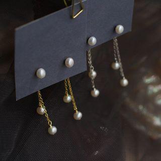 Freshwater Pearl Fringed Earring Silver - One Size