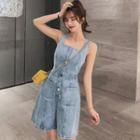 Spaghetti Strap Washed Denim Playsuit