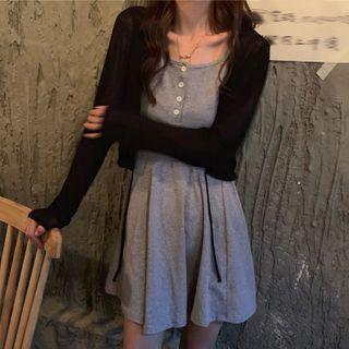 Mini A-line Tank Dress / Light Jacket