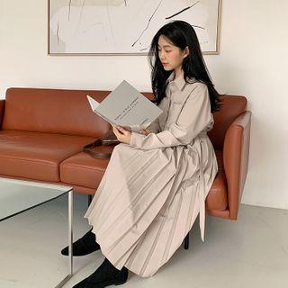 Shirtwaist Maxi Pleat Dress