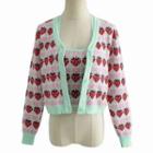 Strawberry Cardigan / Knit Camisole Top