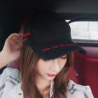 Lettering Embroidered Baseball Cap Mb55 - Black - One Size