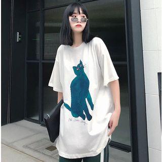 Loose-fit Cat-print T-shirt