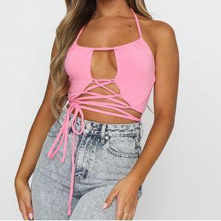 Cut-out Plain Camisole Top
