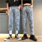 Lettering Crop Jeans