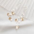 Embellished Earring Gold & White - One Size