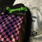 Checkboard Panel Zip-up Fleece Jacket