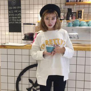 Lettering Asymmetrical Hem Sweatshirt