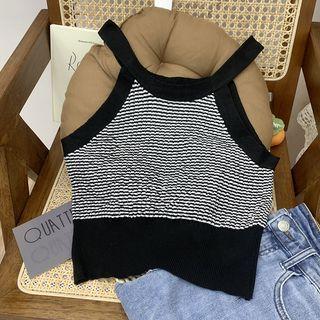 Plaid Cropped Tube Top Black - One Size