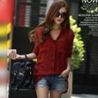 Check Chiffon Shirt