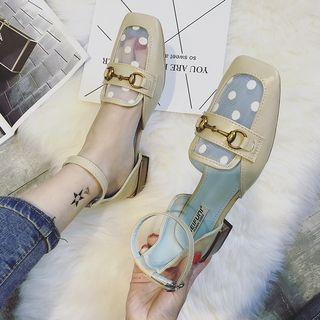 Sheer-trim Strapped Flats