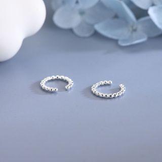 Twisted Hoop Earring 1 Pair - Es1083 - 925 Silver - Silver - One Size