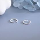 Twisted Hoop Earring 1 Pair - Es1083 - 925 Silver - Silver - One Size
