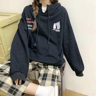 V-neck Printed Hoodie