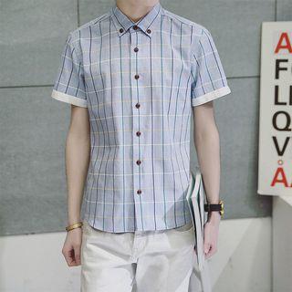 Window Pane Short Sleeve Shirt