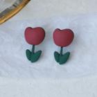 Alloy Flower Earring 1 Pair - Earrings - Pink - One Size