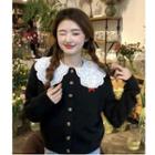 Bow Embroidered Cardigan / Long-sleeve Blouse