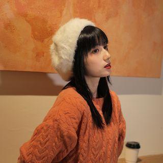 Mock Mink Fluffy Beret