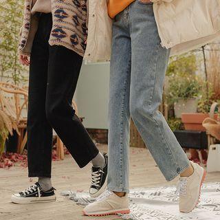Napped Baggy Jeans In 2 Lengths