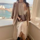 Long-sleeve Midi A-line Dress / Single-breasted Blazer