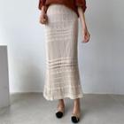 Pointelle-knit Long Skirt
