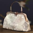 Chain Floral Crossbody Bag Gray Flower - White - One Size