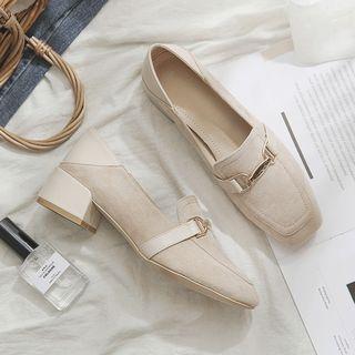 Panel Block Heel Loafers