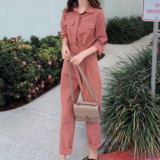 3/4-sleeve Cargo Playsuit