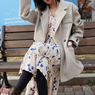 Wool Blend Long Jacket