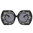Thick Frame Crystal Sunglasses