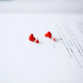 Ceramic Heart Stud Earring