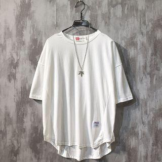 Elbow-sleeve Patch T-shirt