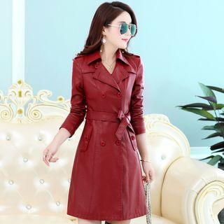 Genuine Leather Double Breasted Jacket