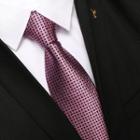 Plaid Neck Tie Zsld027 - Plaid - Pink & Black - One Size