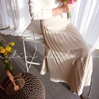 Pleated-front Maxi Skirt