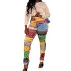 Printed Color Block Skinny Pants