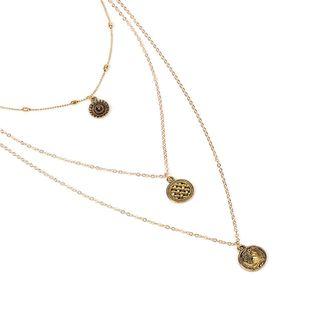 Coin Layered Necklace Gold - One Size