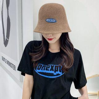 Lettering Braided Bucket Hat